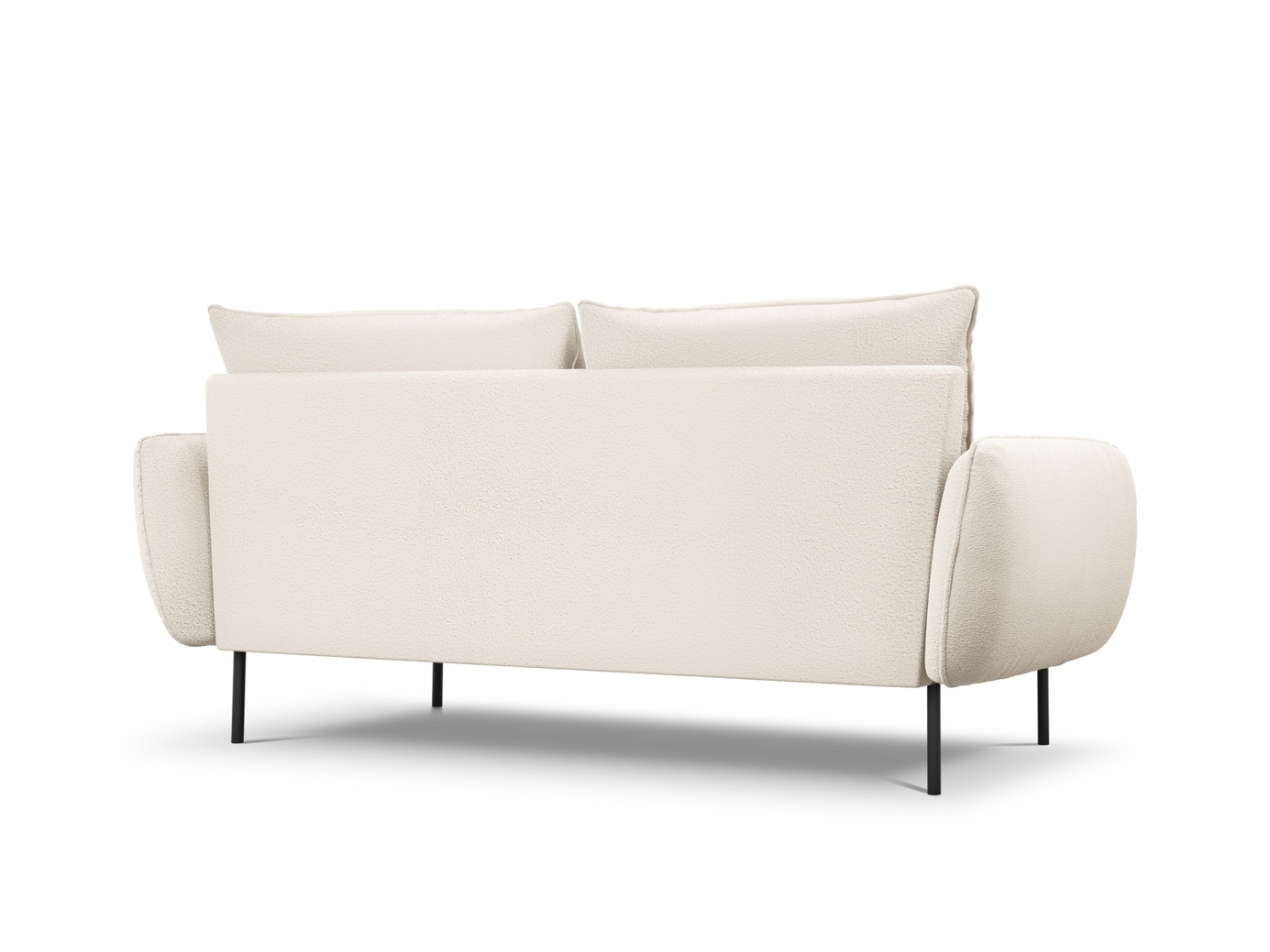 Cosmopolitan Design bouclé-sofa, "Vienna", 3-personers, 200 × 92 × 95 cm, Ascot, sorte metalben