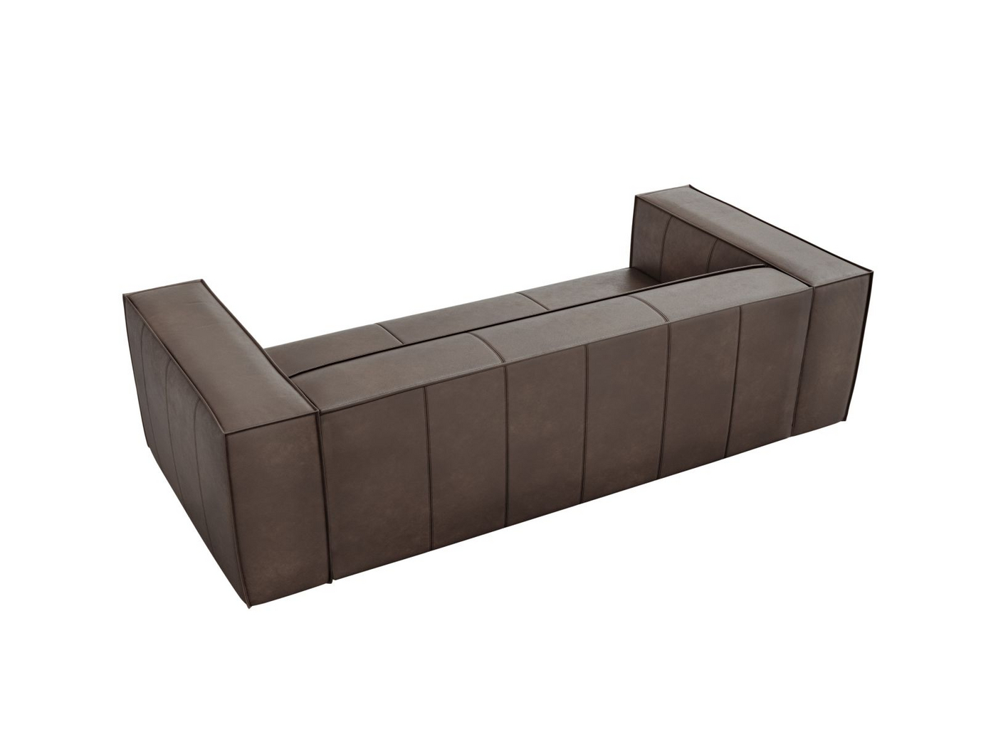 Cosmopolitan Design ægte læder sofa, "Turin", 3-personers, 227 × 100 × 68 cm, Granada, ben i sort bøg