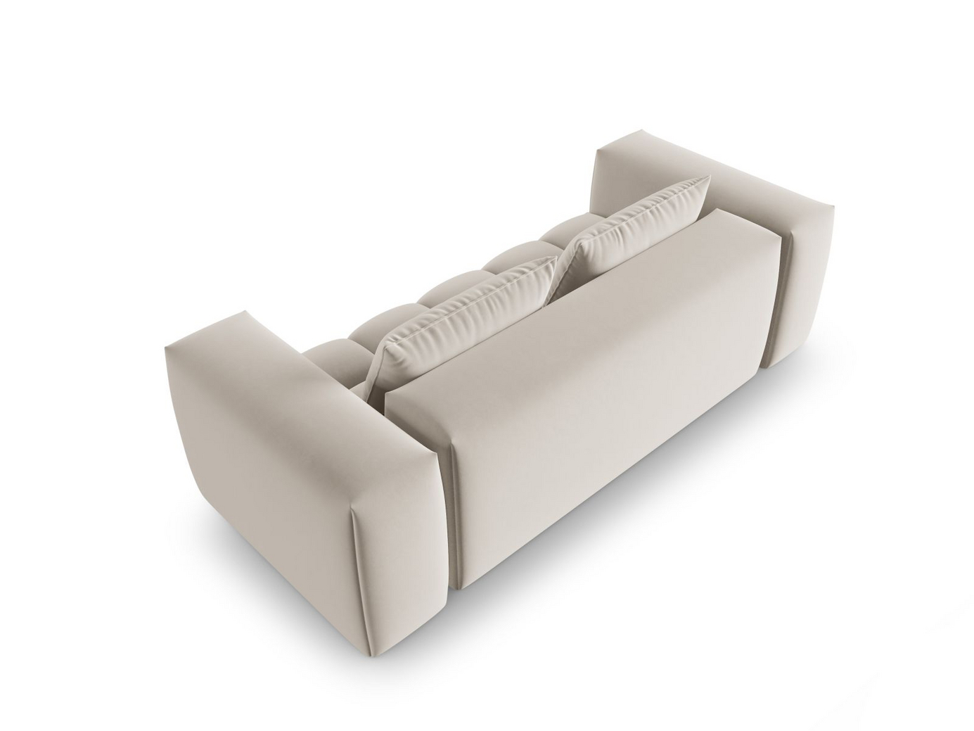 Cosmopolitan Design velourmodulsofa, "Verona", 3-personers, 200 × 85 × 70 cm, Casino, sorte plastben