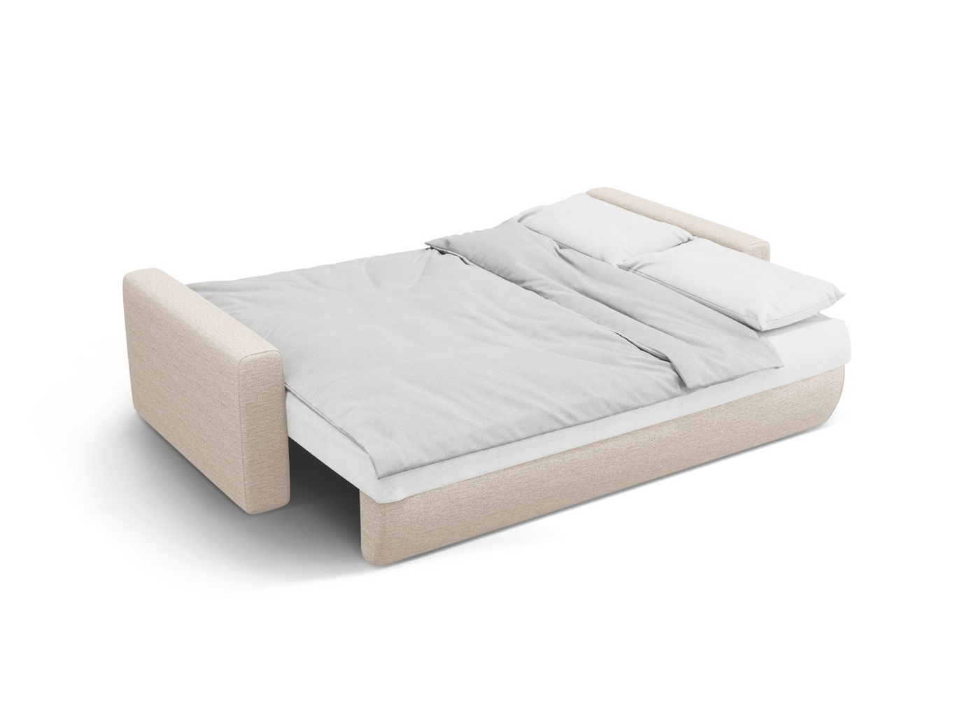 Cosmopolitan Design sovesofa med opbevaring, "Belfast", 3-personers, 238 × 105 × 84 cm, Heritage, sorte plastben