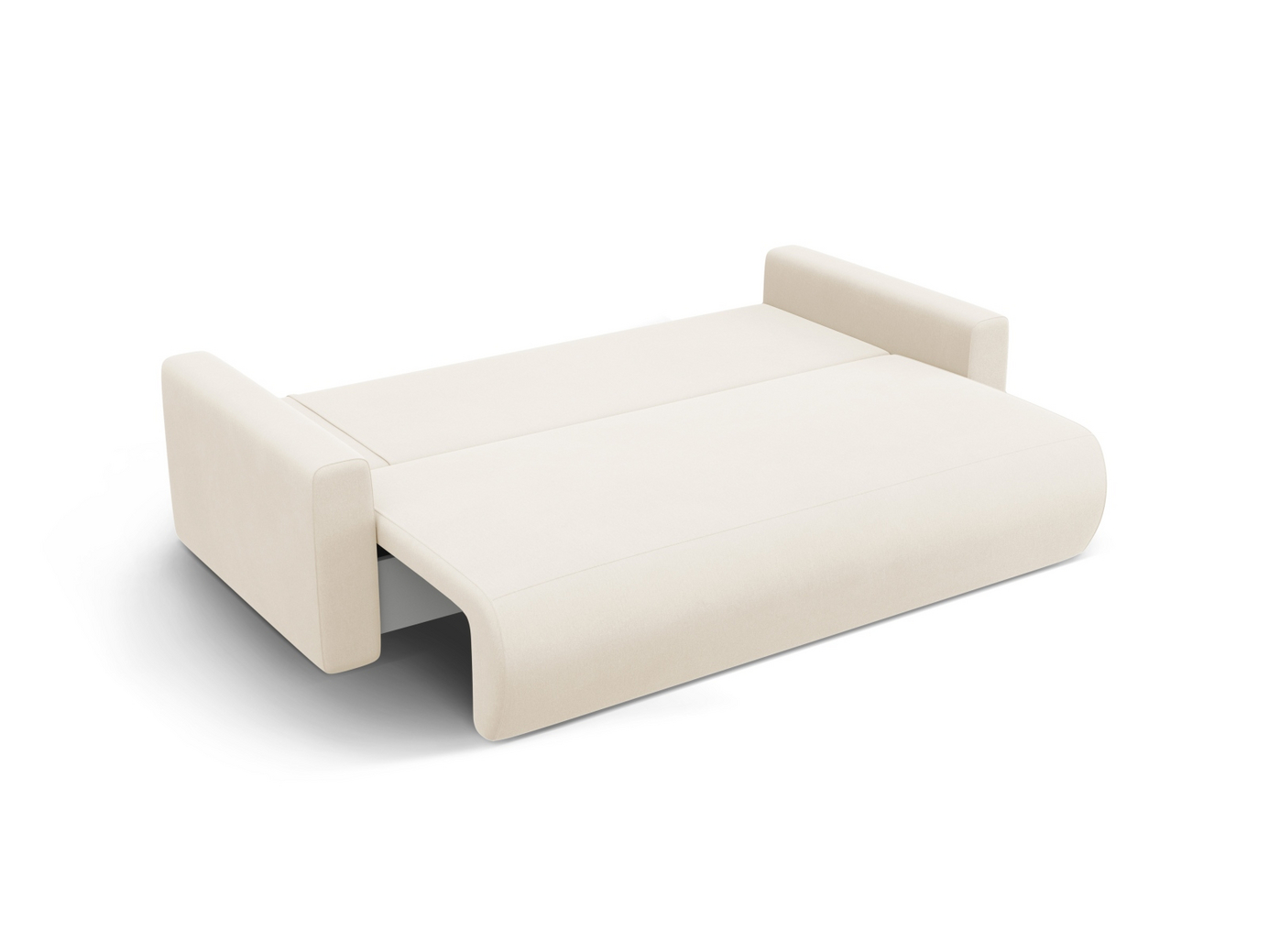 Cosmopolitan Design veloursovesofa med opbevaring, "Belfast", 3-personers, 238 × 105 × 84 cm, Magic Velvet, sorte plastben