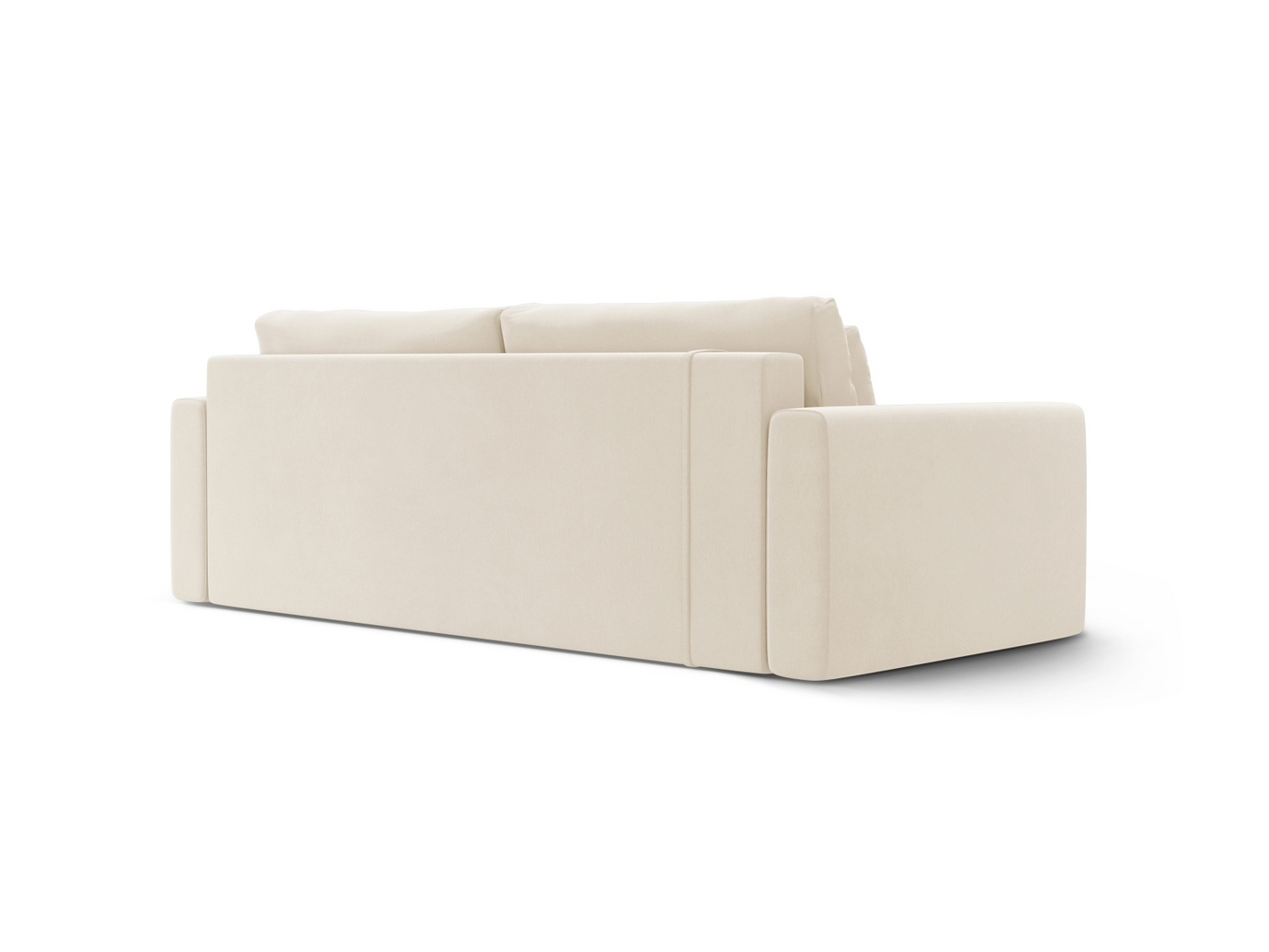 Cosmopolitan Design veloursovesofa med opbevaring, "Belfast", 3-personers, 238 × 105 × 84 cm, Magic Velvet, sorte plastben