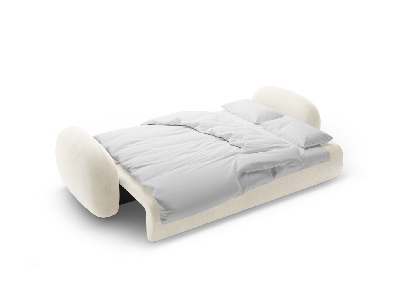 Cosmopolitan Design veloursovesofa med opbevaring, "Tonale", 3-personers, 262 × 105 × 88 cm, Magic Velvet, sorte plastben