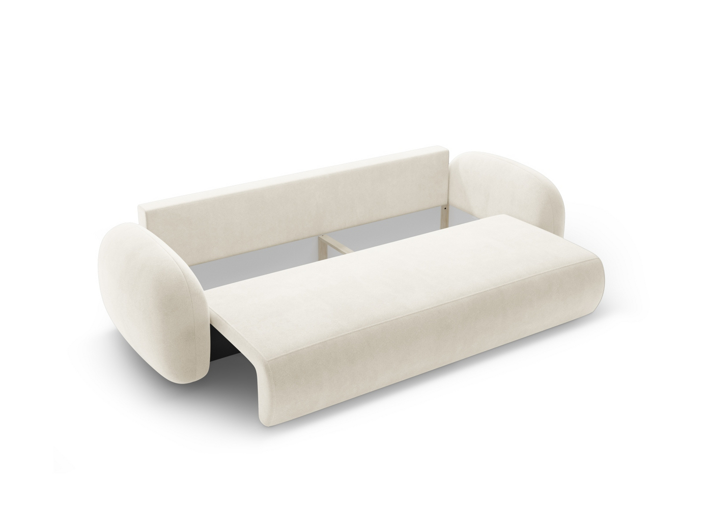 Cosmopolitan Design veloursovesofa med opbevaring, "Tonale", 3-personers, 262 × 105 × 88 cm, Magic Velvet, sorte plastben