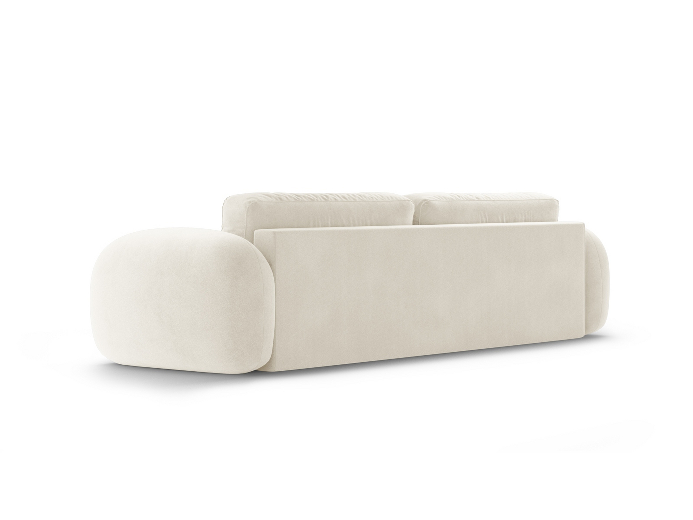 Cosmopolitan Design veloursovesofa med opbevaring, "Tonale", 3-personers, 262 × 105 × 88 cm, Magic Velvet, sorte plastben