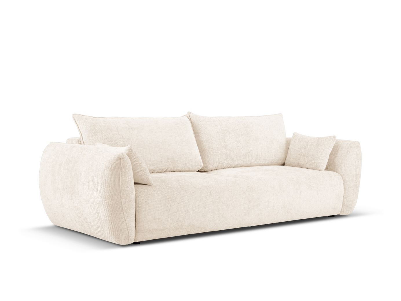 Cosmopolitan Design sovesofa med opbevaring, "Matera", 3-personers, 240 × 108 × 86 cm, Haga, sorte plastben
