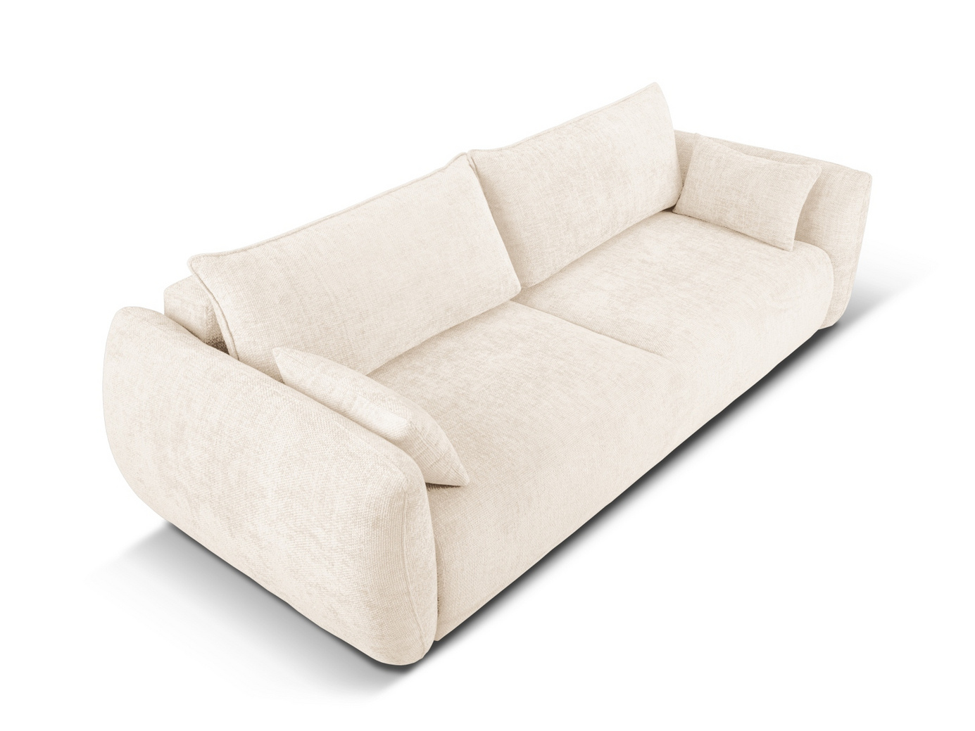 Cosmopolitan Design sovesofa med opbevaring, "Matera", 3-personers, 240 × 108 × 86 cm, Haga, sorte plastben