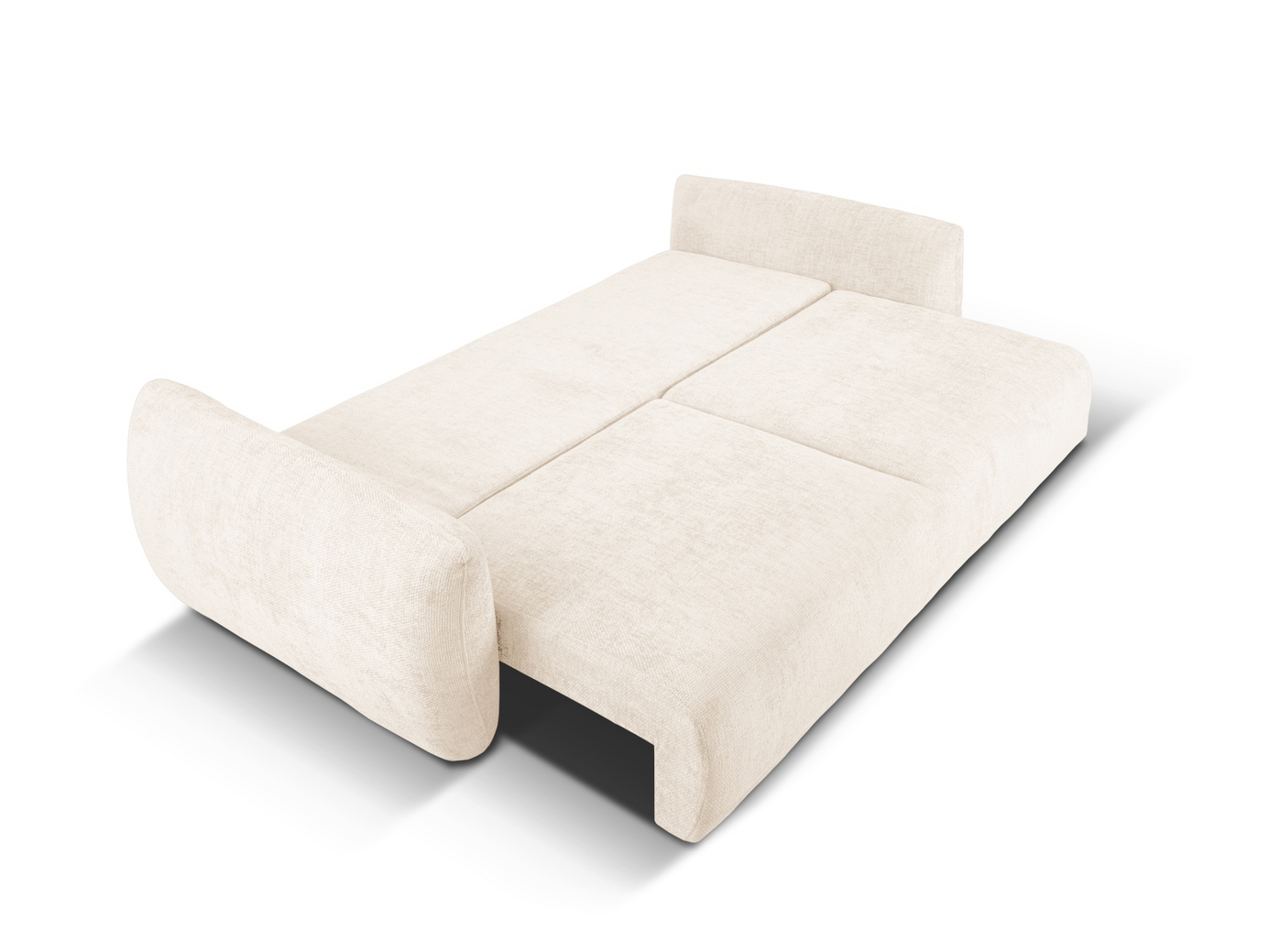 Cosmopolitan Design sovesofa med opbevaring, "Matera", 3-personers, 240 × 108 × 86 cm, Haga, sorte plastben