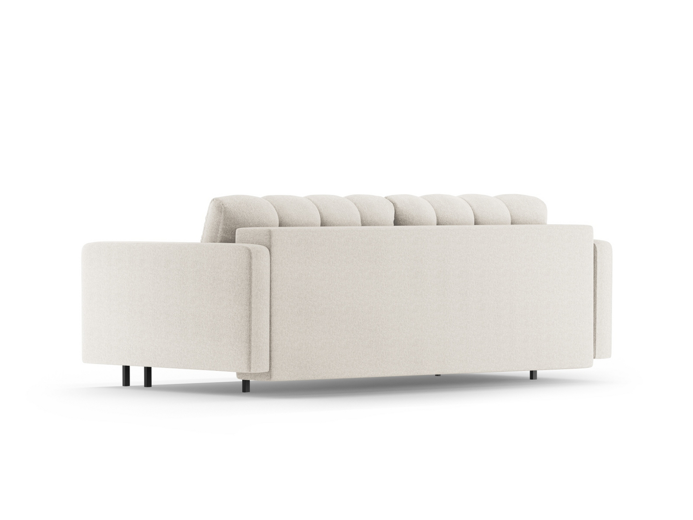 Cosmopolitan Design sovesofa med opbevaring, "Bali", 3-personers, 222 × 84 × 105 cm, Neve, sorte metalben