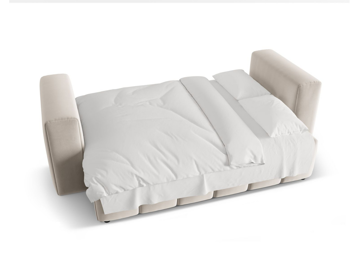 Cosmopolitan Design veloursovesofa med opbevaring, "Verona", 3-personers, 252 × 98 × 85 cm, Casino, sorte plastben