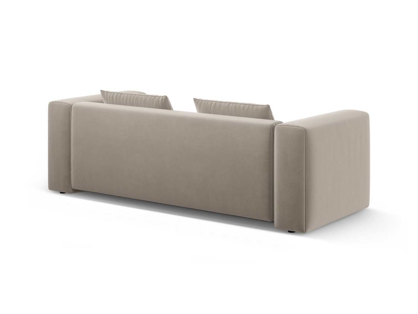 Cosmopolitan Design veloursovesofa med opbevaring, "Verona", 3-personers, 252 × 98 × 85 cm, Casino, sorte plastben