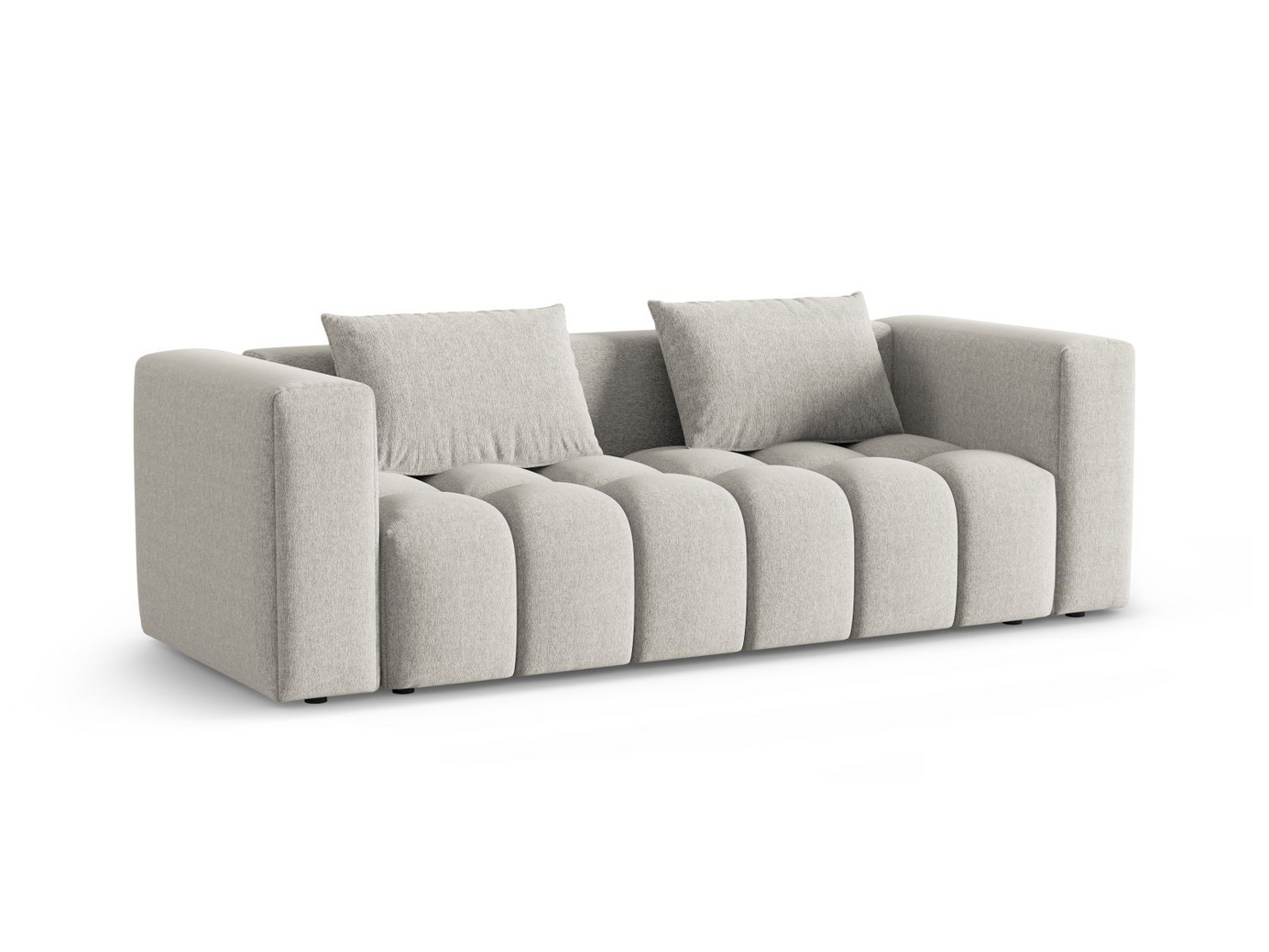 Cosmopolitan Design sovesofa med opbevaring, "Verona", 3-personers, 252 × 98 × 85 cm, Sorella, sorte plastben