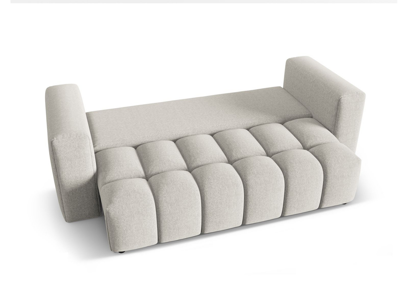 Cosmopolitan Design sovesofa med opbevaring, "Verona", 3-personers, 252 × 98 × 85 cm, Sorella, sorte plastben