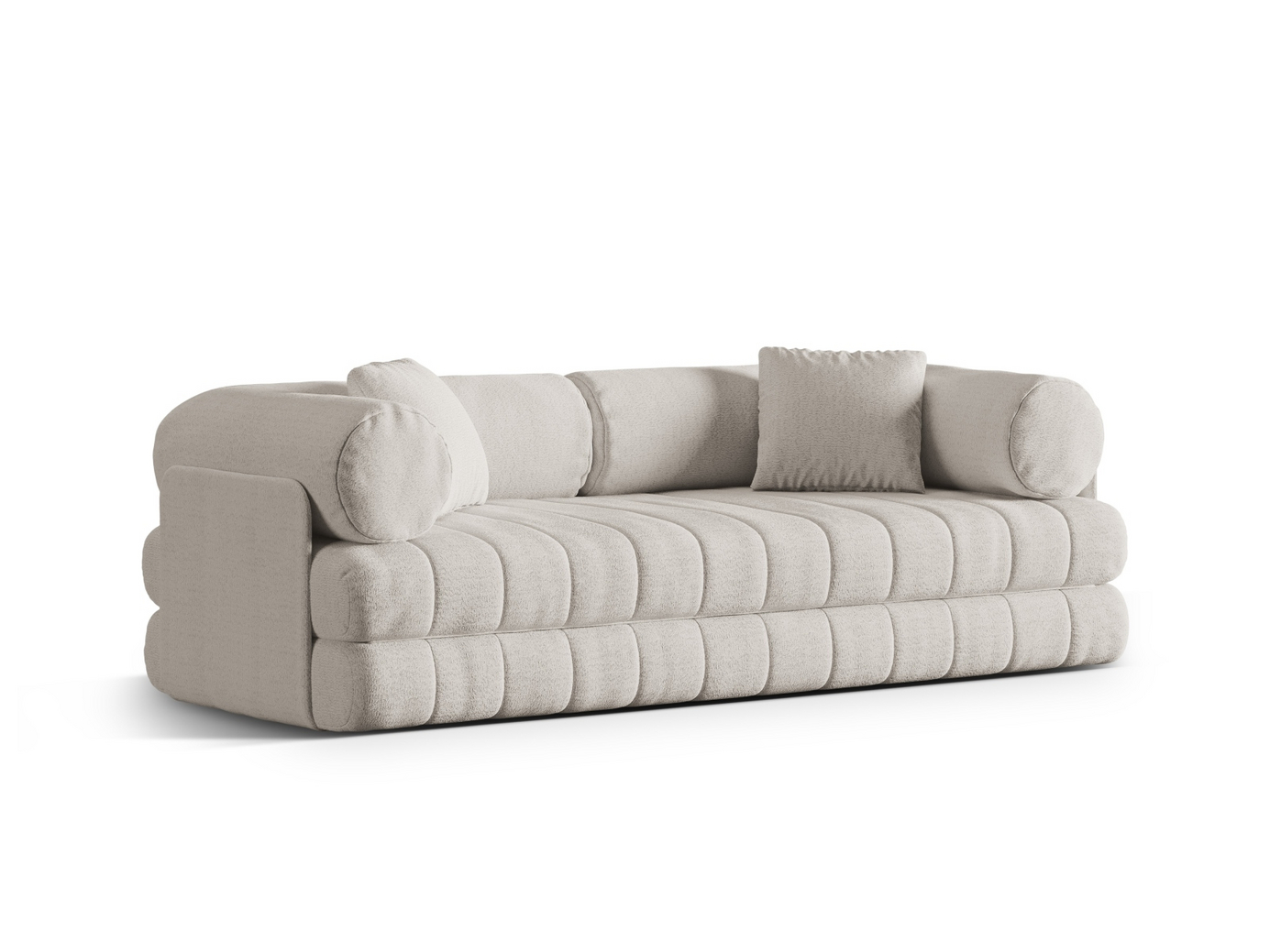 Cosmopolitan Design sovesofa, "Kemi", 3-personers, 206 × 95 × 70 cm, CORAL, sorte metalben