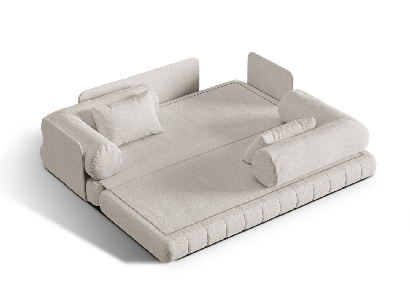 Cosmopolitan Design sovesofa, "Kemi", 3-personers, 206 × 95 × 70 cm, CORAL, sorte metalben
