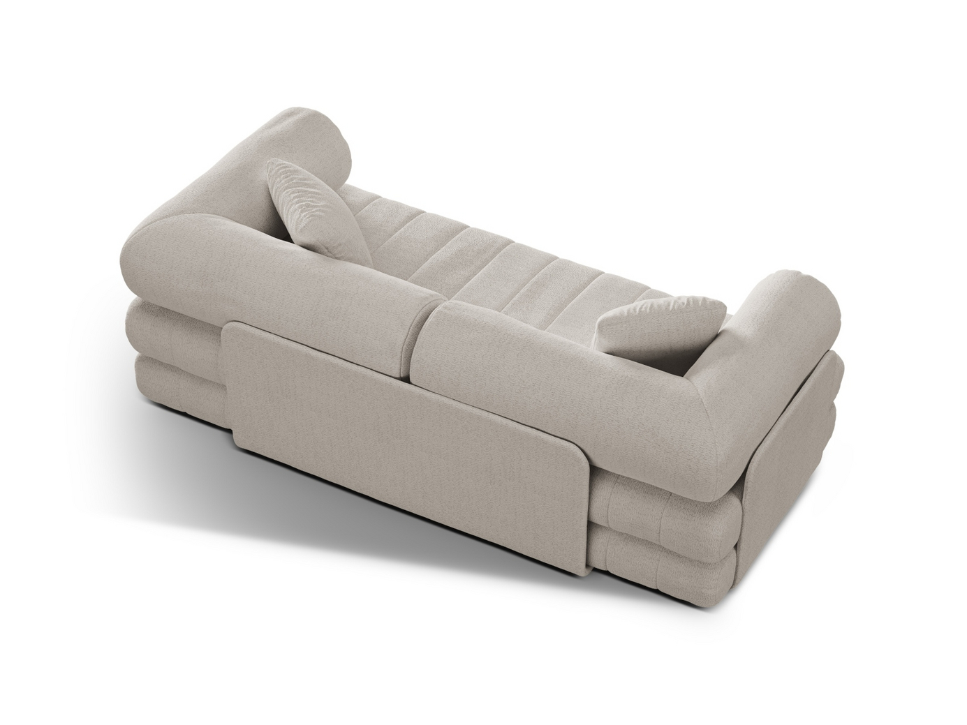 Cosmopolitan Design sovesofa, "Kemi", 3-personers, 206 × 95 × 70 cm, CORAL, sorte metalben