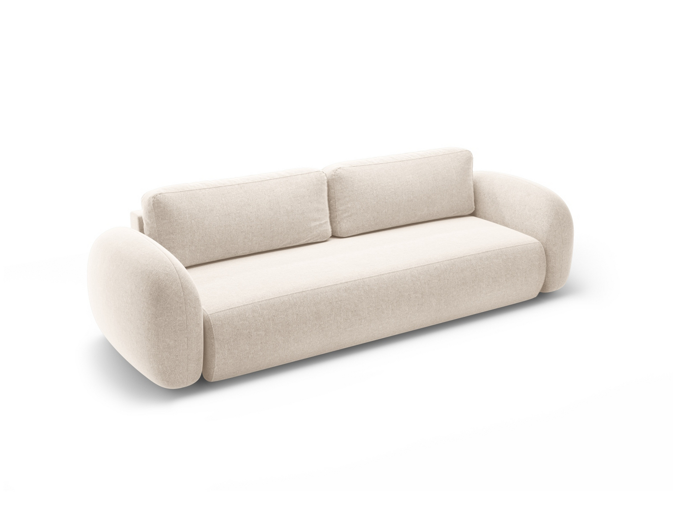 Cosmopolitan Design sovesofa med opbevaring, "Tonale", 3-personers, 262 × 105 × 88 cm, Eden 10, sorte plastben