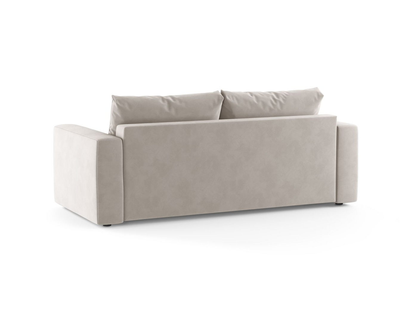 Cosmopolitan Design veloursovesofa, "Grena", 3-personers, 205 × 100 × 90 cm, Salvador, sorte plastben