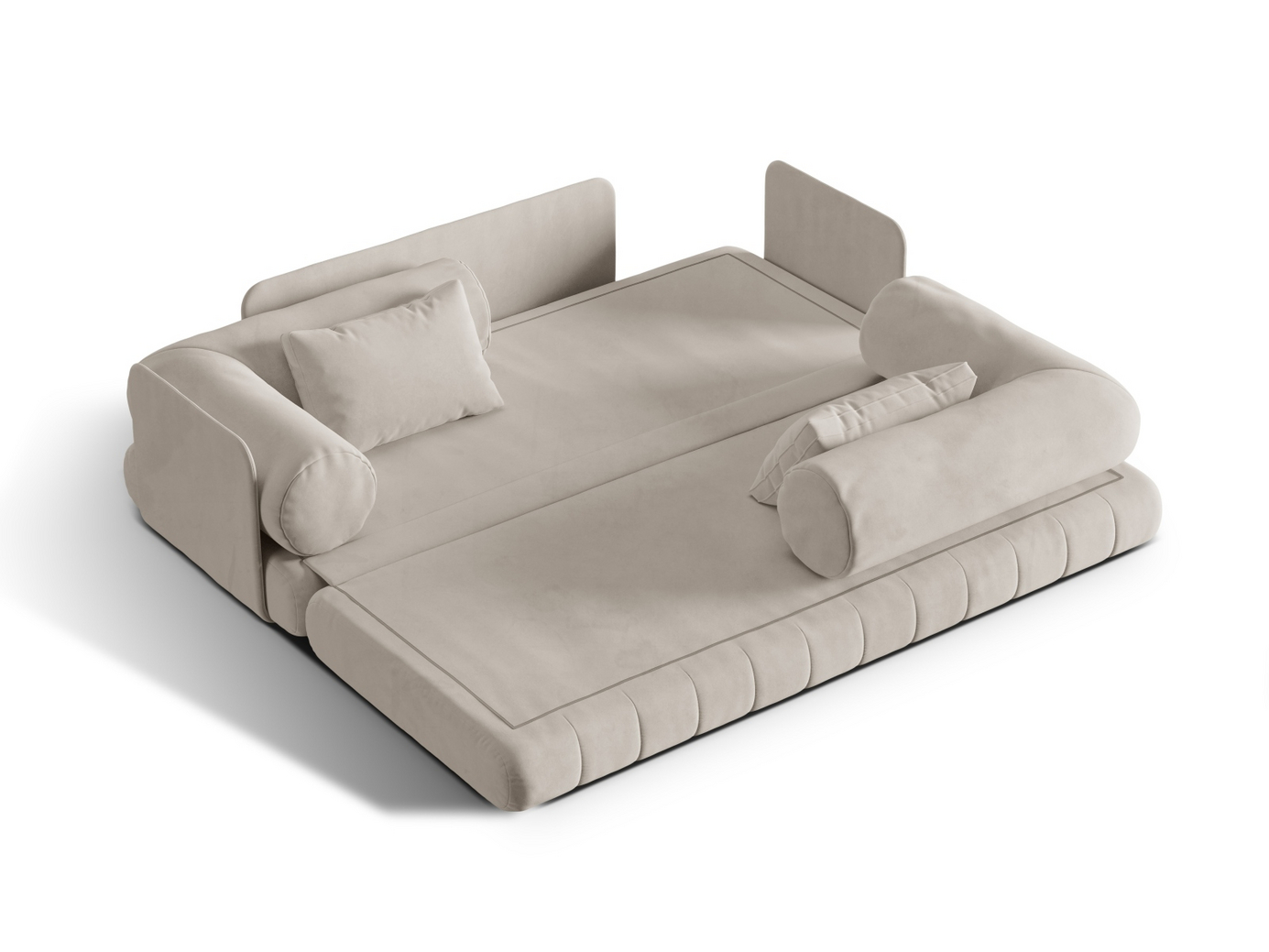 Cosmopolitan Design veloursovesofa, "Kemi", 3-personers, 206 × 95 × 70 cm, Salvador, sorte metalben