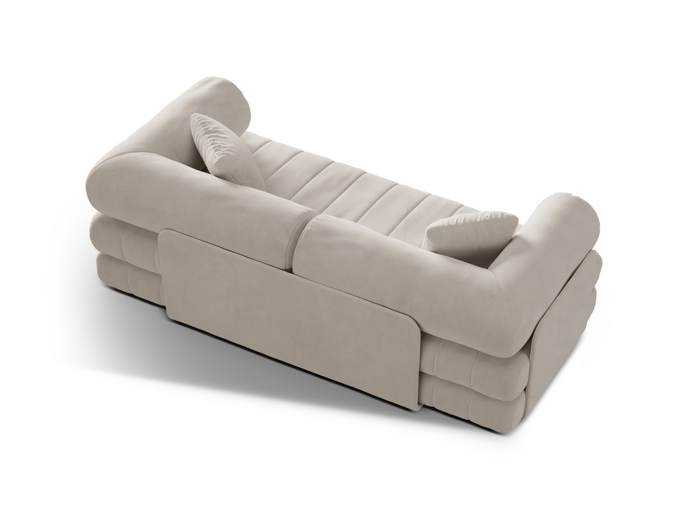 Cosmopolitan Design veloursovesofa, "Kemi", 3-personers, 206 × 95 × 70 cm, Salvador, sorte metalben