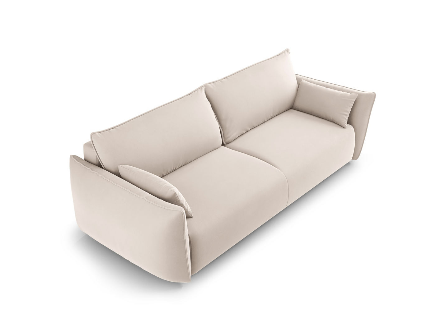 Cosmopolitan Design veloursovesofa med opbevaring, "Matera", 3-personers, 240 × 108 × 86 cm, Salvador, sorte plastben