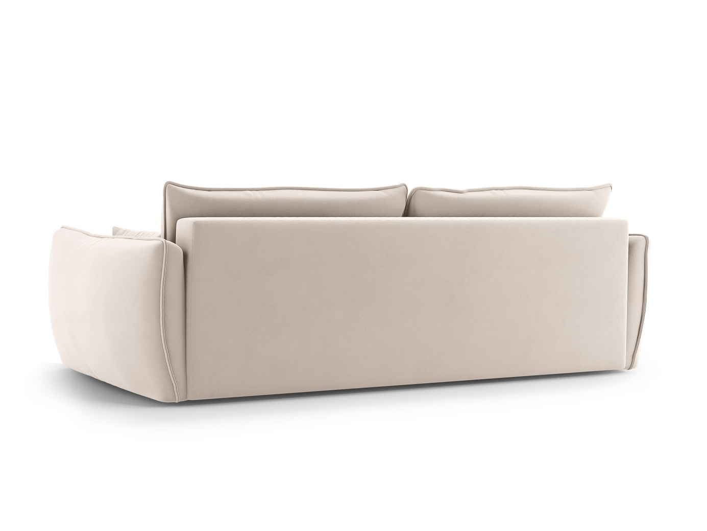 Cosmopolitan Design veloursovesofa med opbevaring, "Matera", 3-personers, 240 × 108 × 86 cm, Salvador, sorte plastben