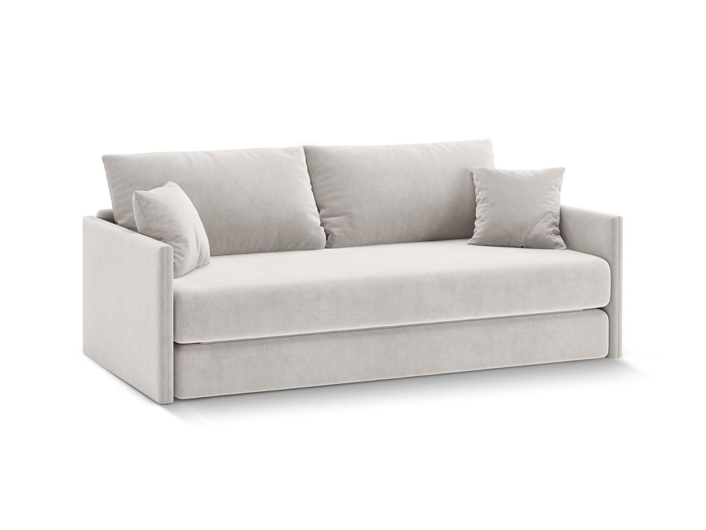 Cosmopolitan Design veloursovesofa, "Shannon", 3-personers, 209 × 94 × 87 cm, Salvador, sorte plastben