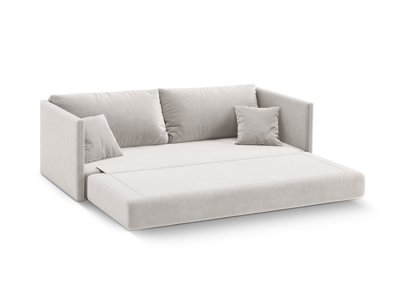 Cosmopolitan Design veloursovesofa, "Shannon", 3-personers, 209 × 94 × 87 cm, Salvador, sorte plastben