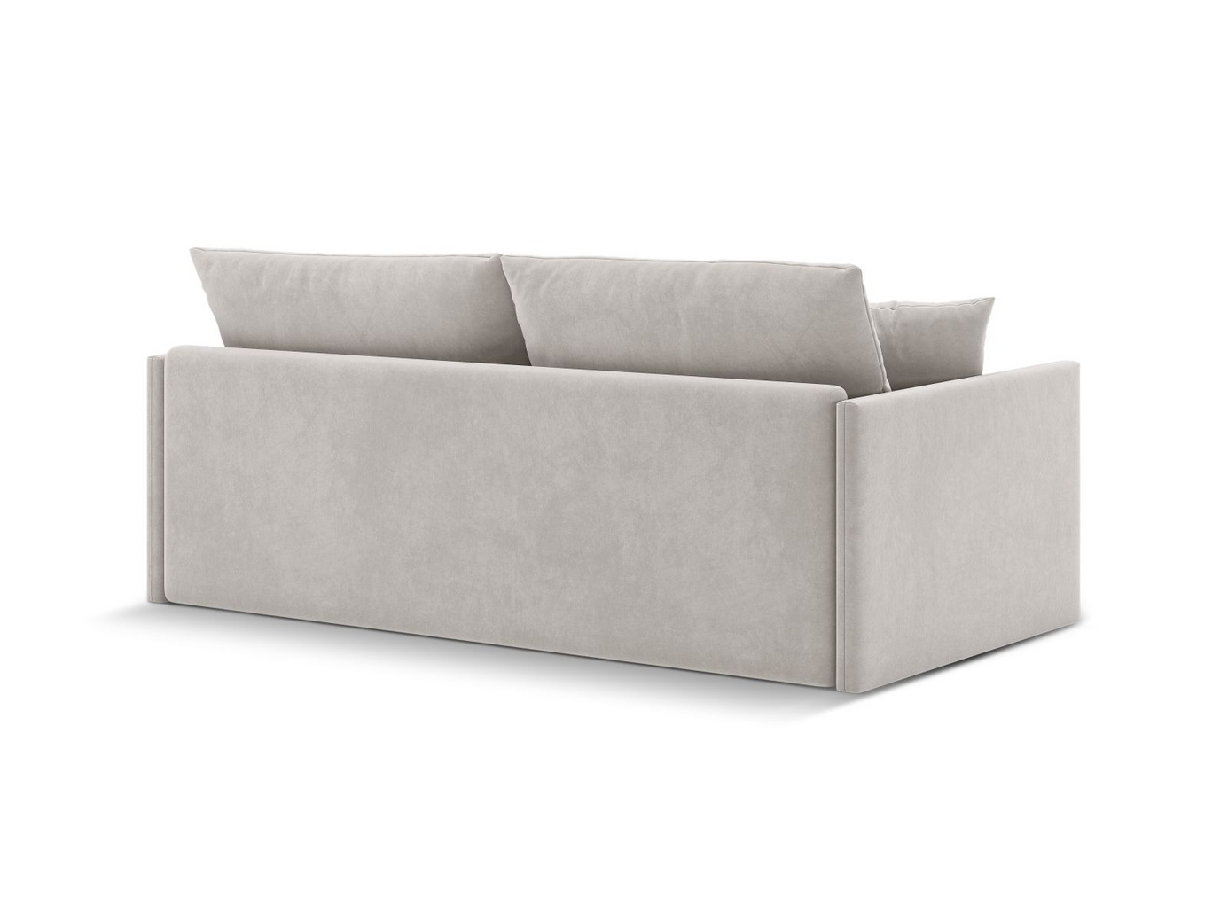 Cosmopolitan Design veloursovesofa, "Shannon", 3-personers, 209 × 94 × 87 cm, Salvador, sorte plastben