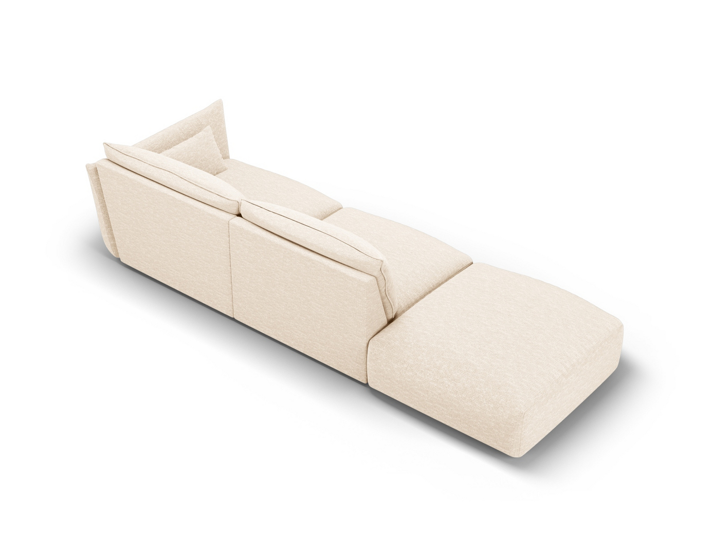 Cosmopolitan Design venstrevendt sofa, "Matera", 4-personers, 264 × 110 × 85 cm, Haga, sorte plastben