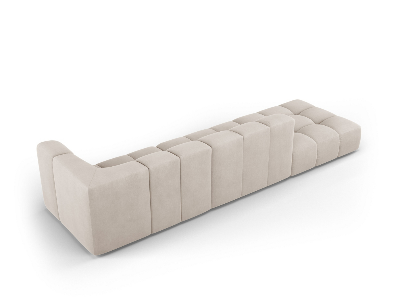 Cosmopolitan Design venstrevendt modulsofa, "Moritz", 4-personers, 293 × 96 × 70 cm, Rebel, sorte plastben