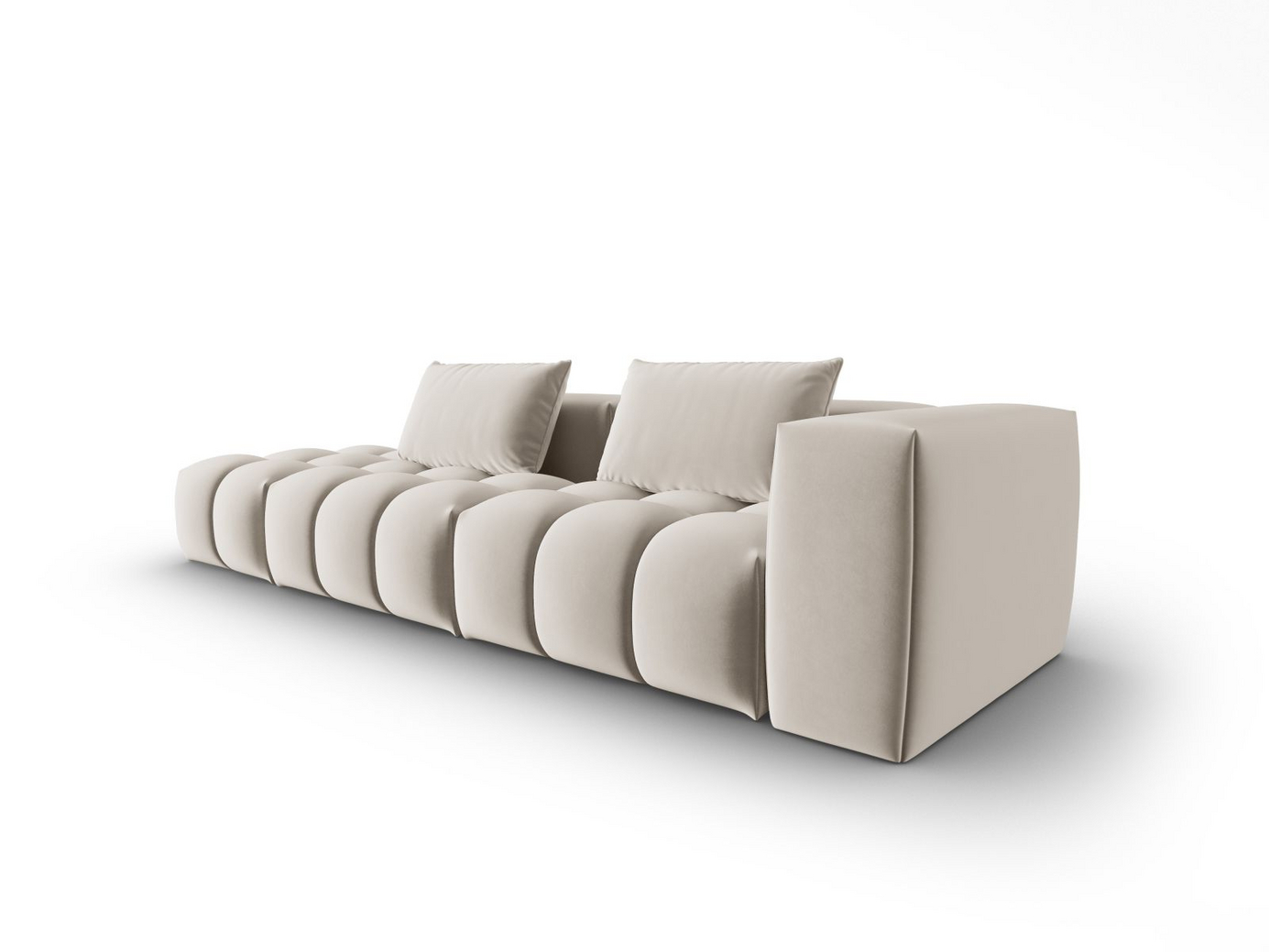 Cosmopolitan Design venstrevendt velourmodulsofa, "Verona", 4-personers, 265 × 85 × 70 cm, Casino, sorte plastben