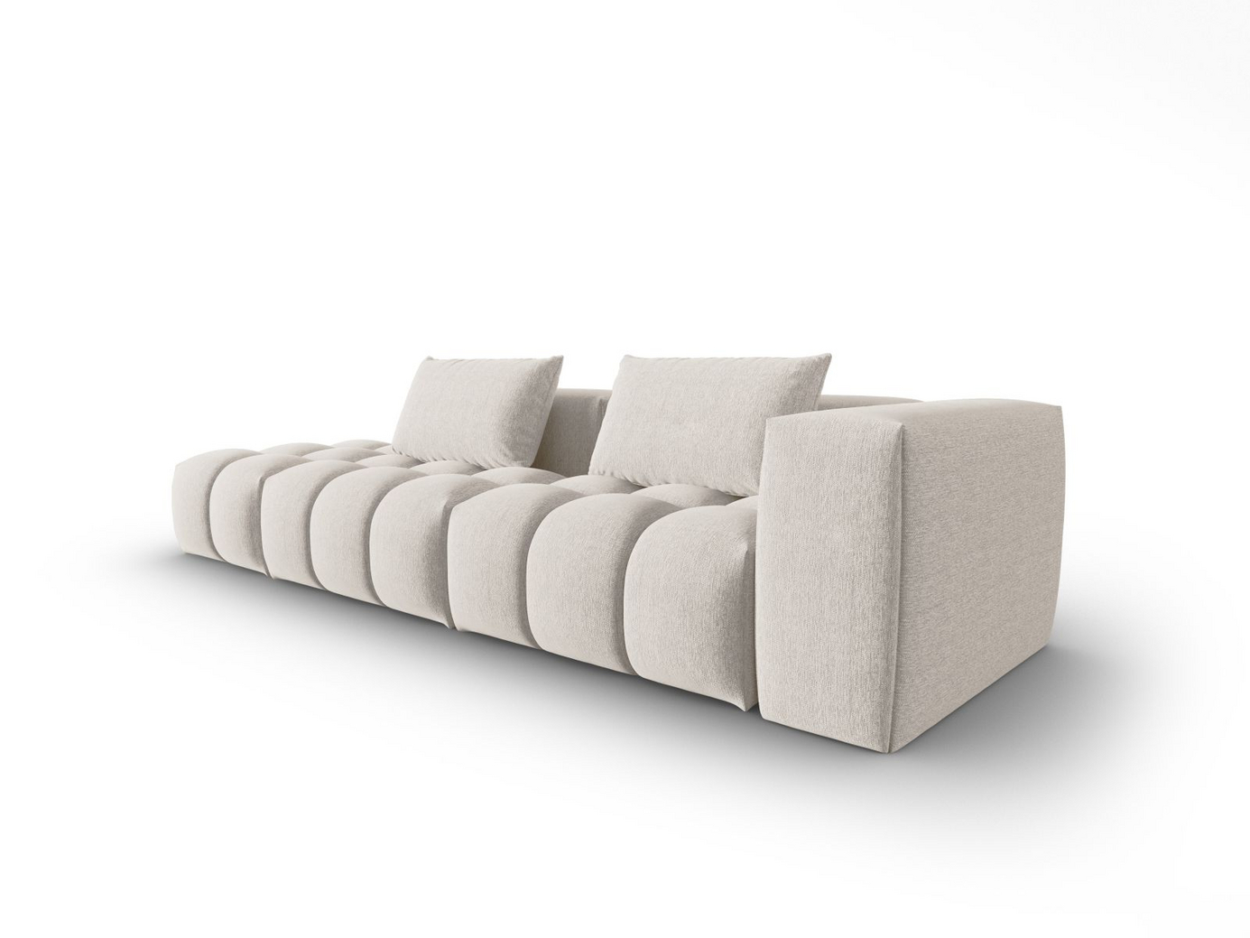 Cosmopolitan Design venstrevendt modulsofa, "Verona", 4-personers, 265 × 85 × 70 cm, Sorella, sorte plastben