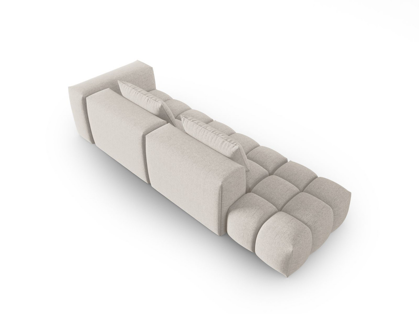Cosmopolitan Design venstrevendt modulsofa, "Verona", 4-personers, 265 × 85 × 70 cm, Sorella, sorte plastben