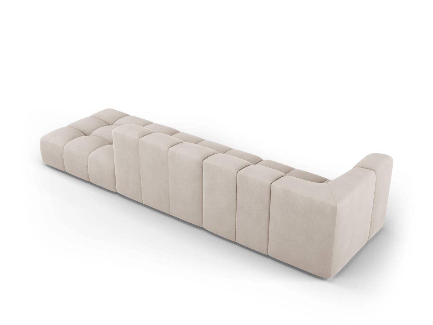 Cosmopolitan Design højrevendt modulsofa, "Moritz", 4-personers, 293 × 96 × 70 cm, Rebel, sorte plastben