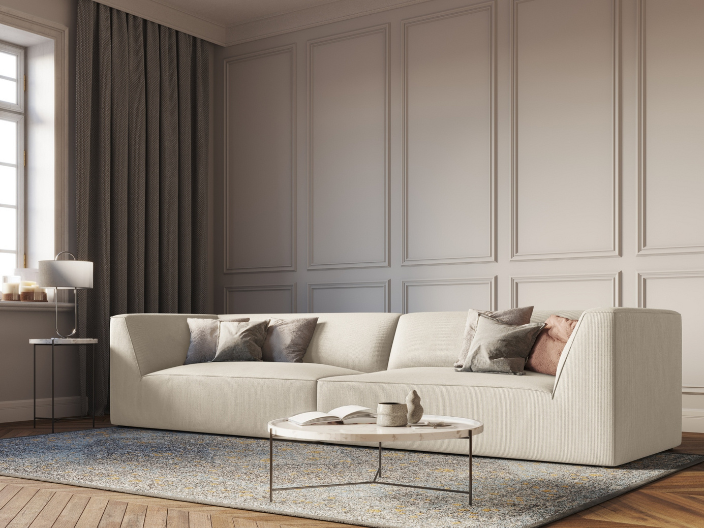 TV-bord DETROIT Brun/hvid
