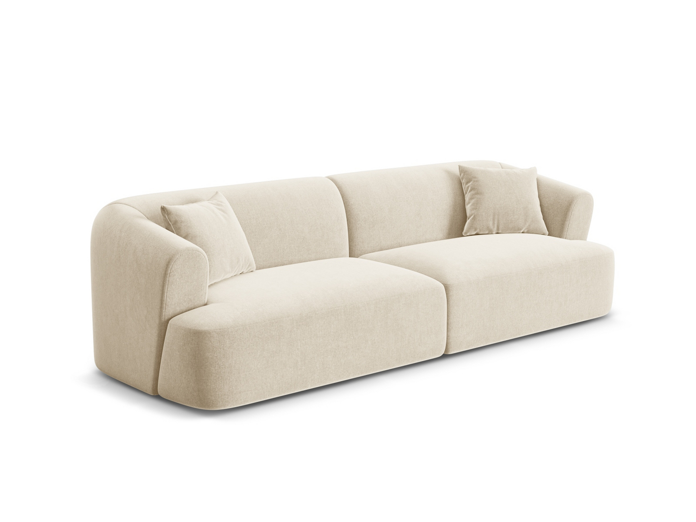 Cosmopolitan Design velourmodulsofa, "Campi", 4-personers, 255 × 90 × 70 cm, Vogue, sorte plastben