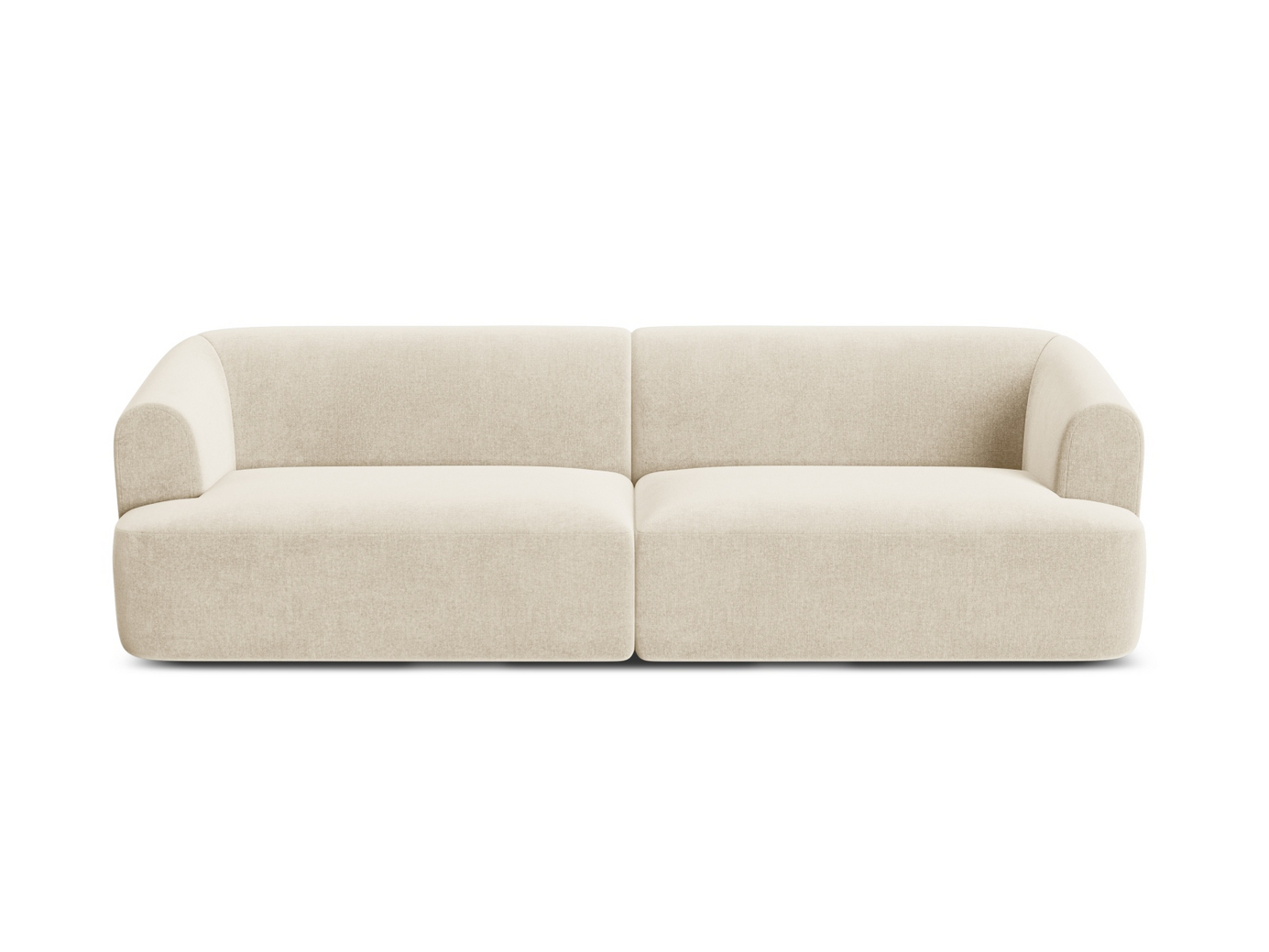 Cosmopolitan Design velourmodulsofa, "Campi", 4-personers, 255 × 90 × 70 cm, Vogue, sorte plastben