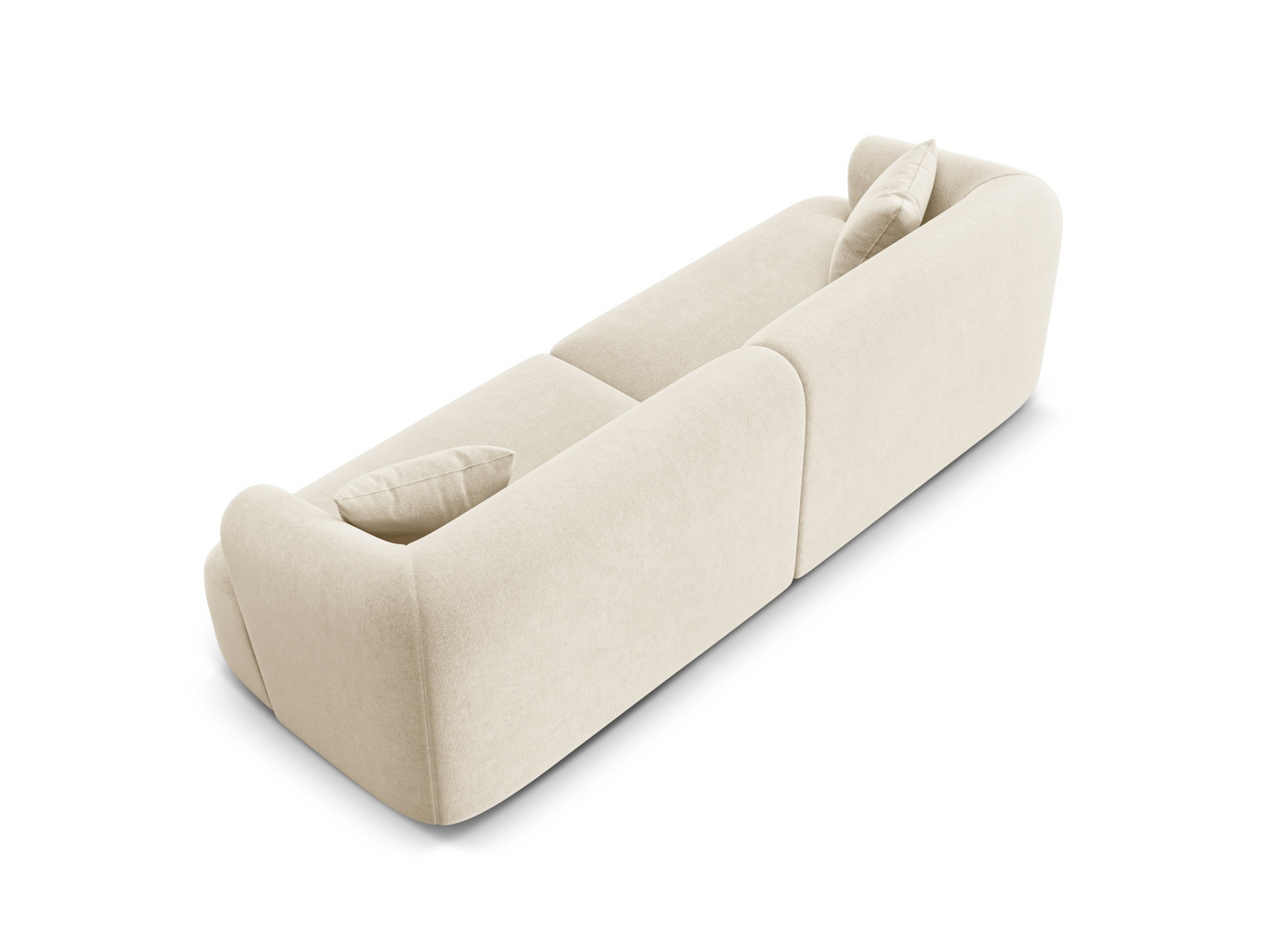 Cosmopolitan Design velourmodulsofa, "Campi", 4-personers, 255 × 90 × 70 cm, Vogue, sorte plastben