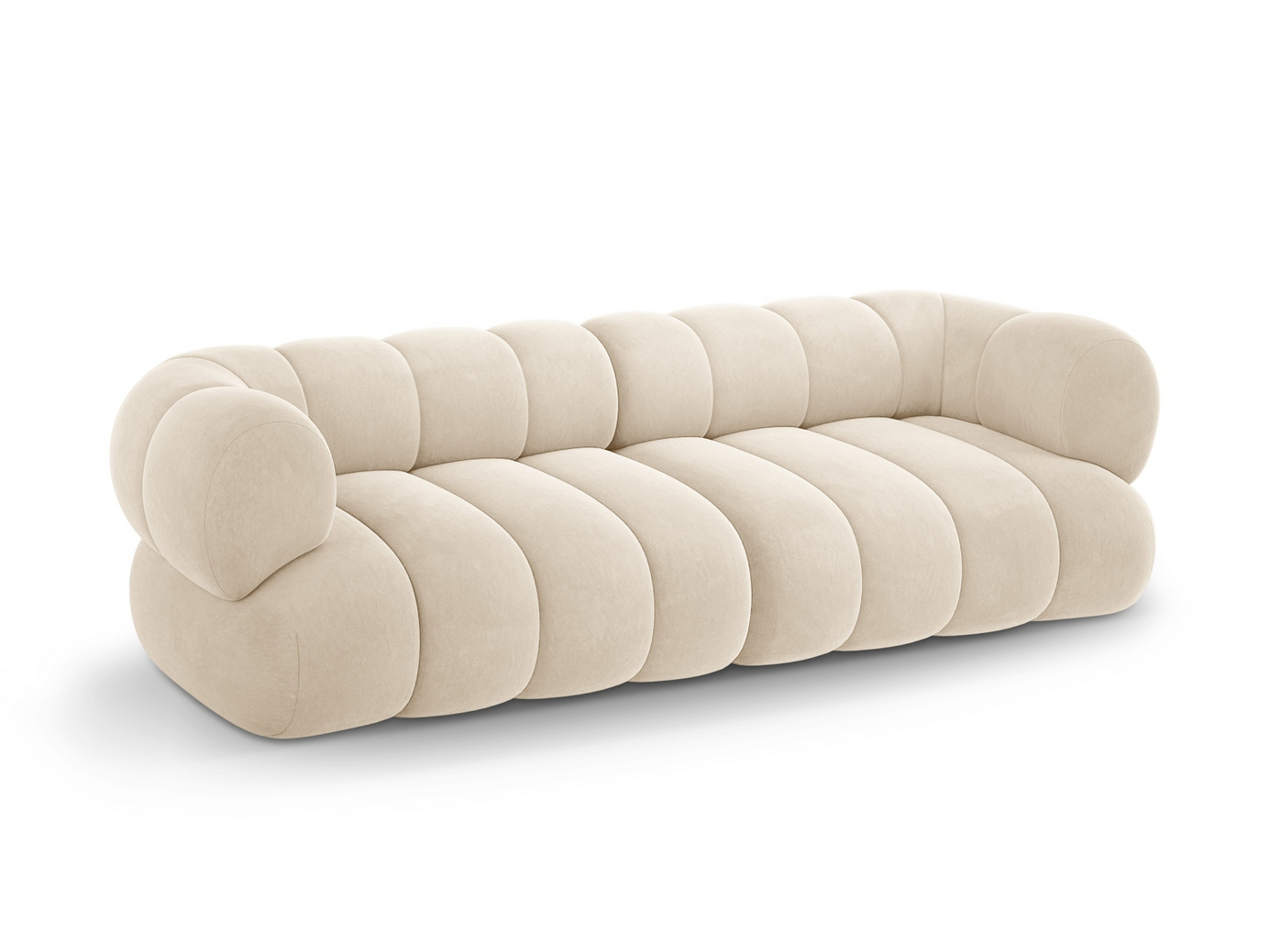 Cosmopolitan Design veloursofa, "Koge", 4-personers, 240 × 95 × 70 cm, Vogue, sorte plastben