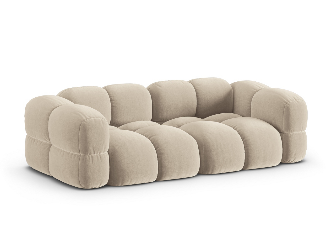 Cosmopolitan Design veloursofa, "Loretto", 4-personers, 250 × 100 × 68 cm, Vogue, sorte plastben