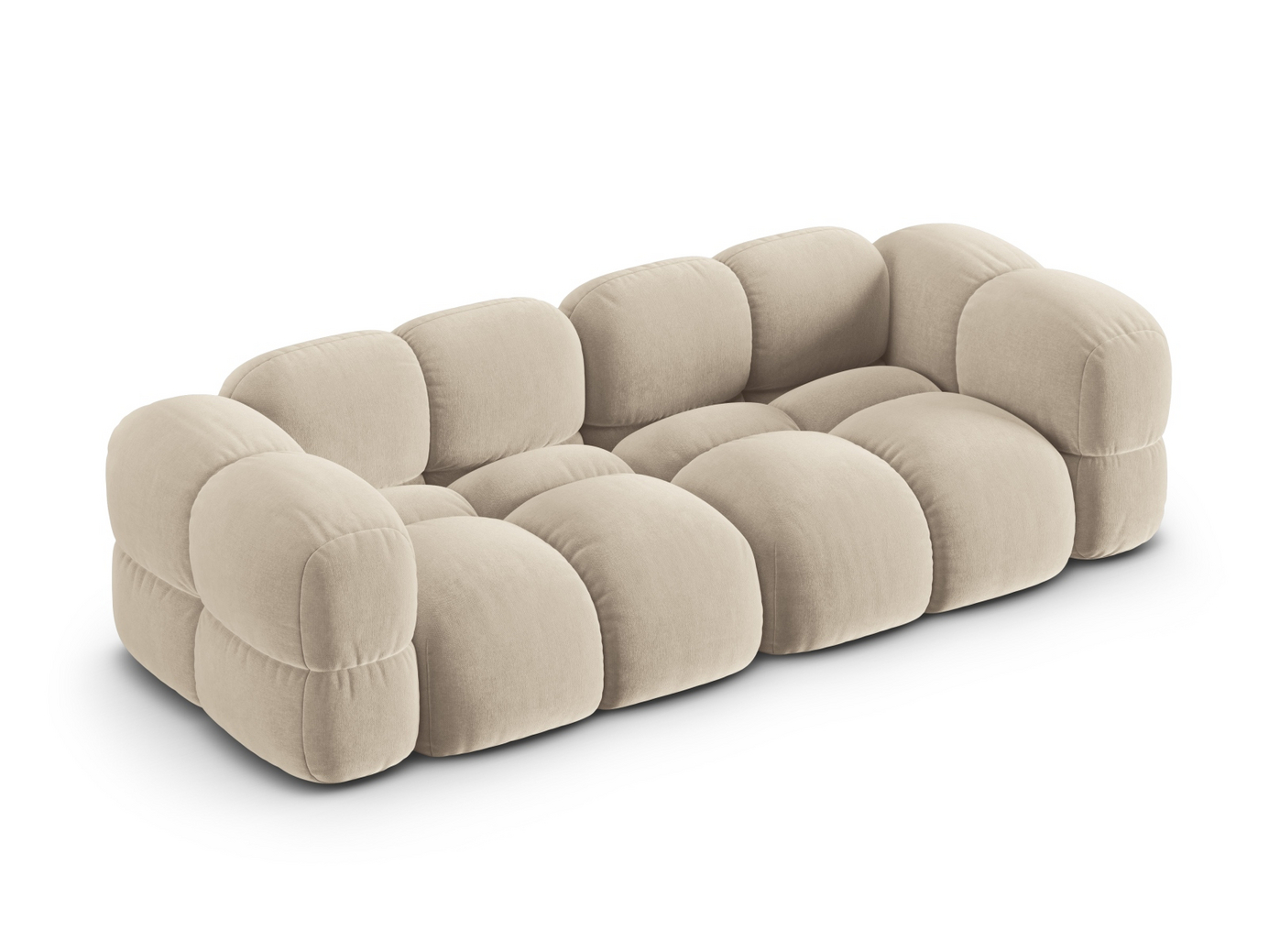 Cosmopolitan Design veloursofa, "Loretto", 4-personers, 250 × 100 × 68 cm, Vogue, sorte plastben