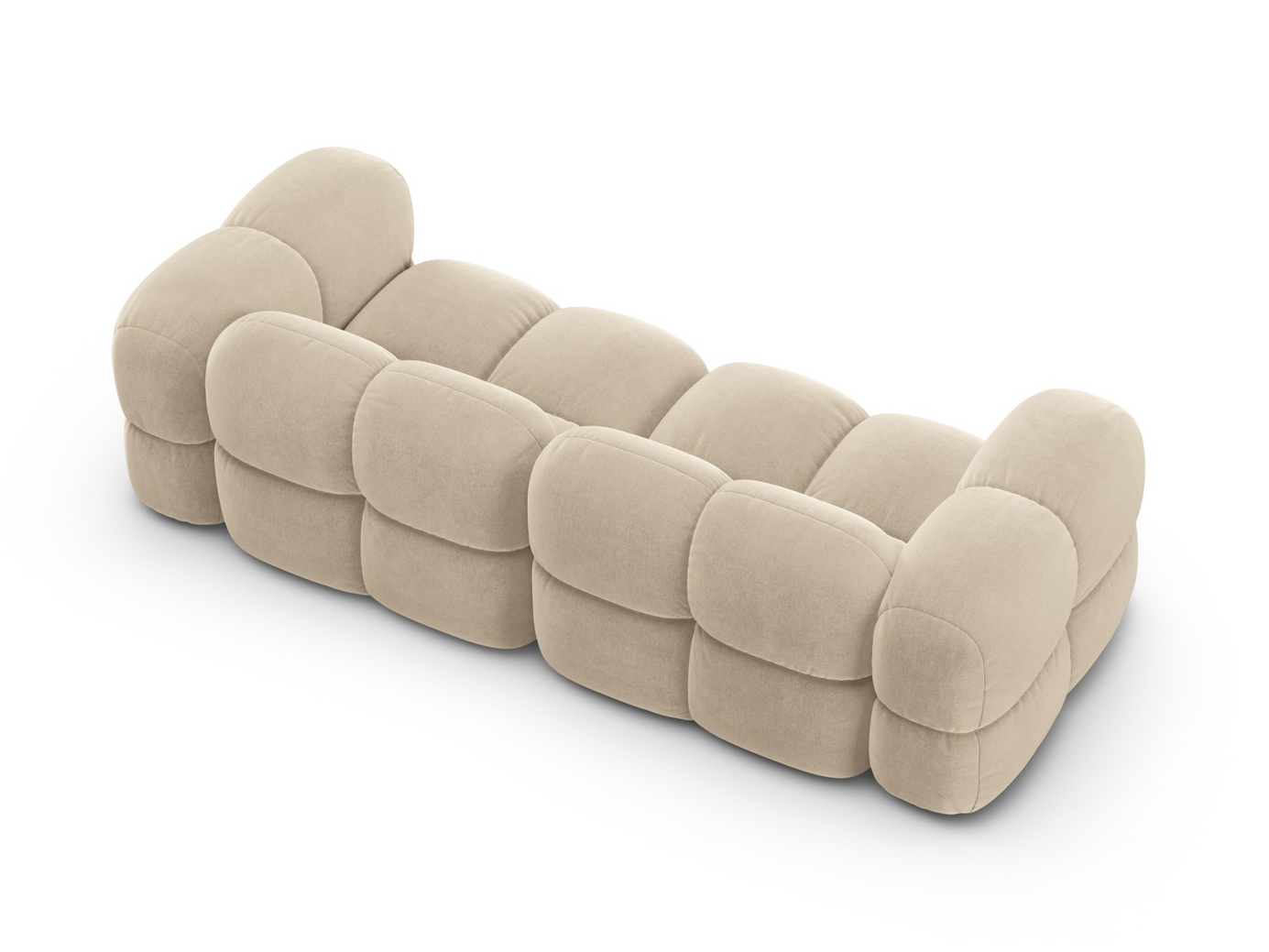 Cosmopolitan Design veloursofa, "Loretto", 4-personers, 250 × 100 × 68 cm, Vogue, sorte plastben