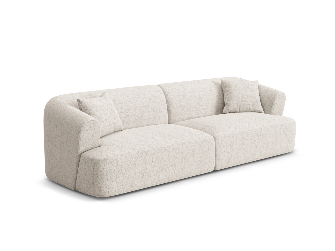 Cosmopolitan Design modulsofa, "Campi", 4-personers, 255 × 90 × 70 cm, Moly, sorte plastben