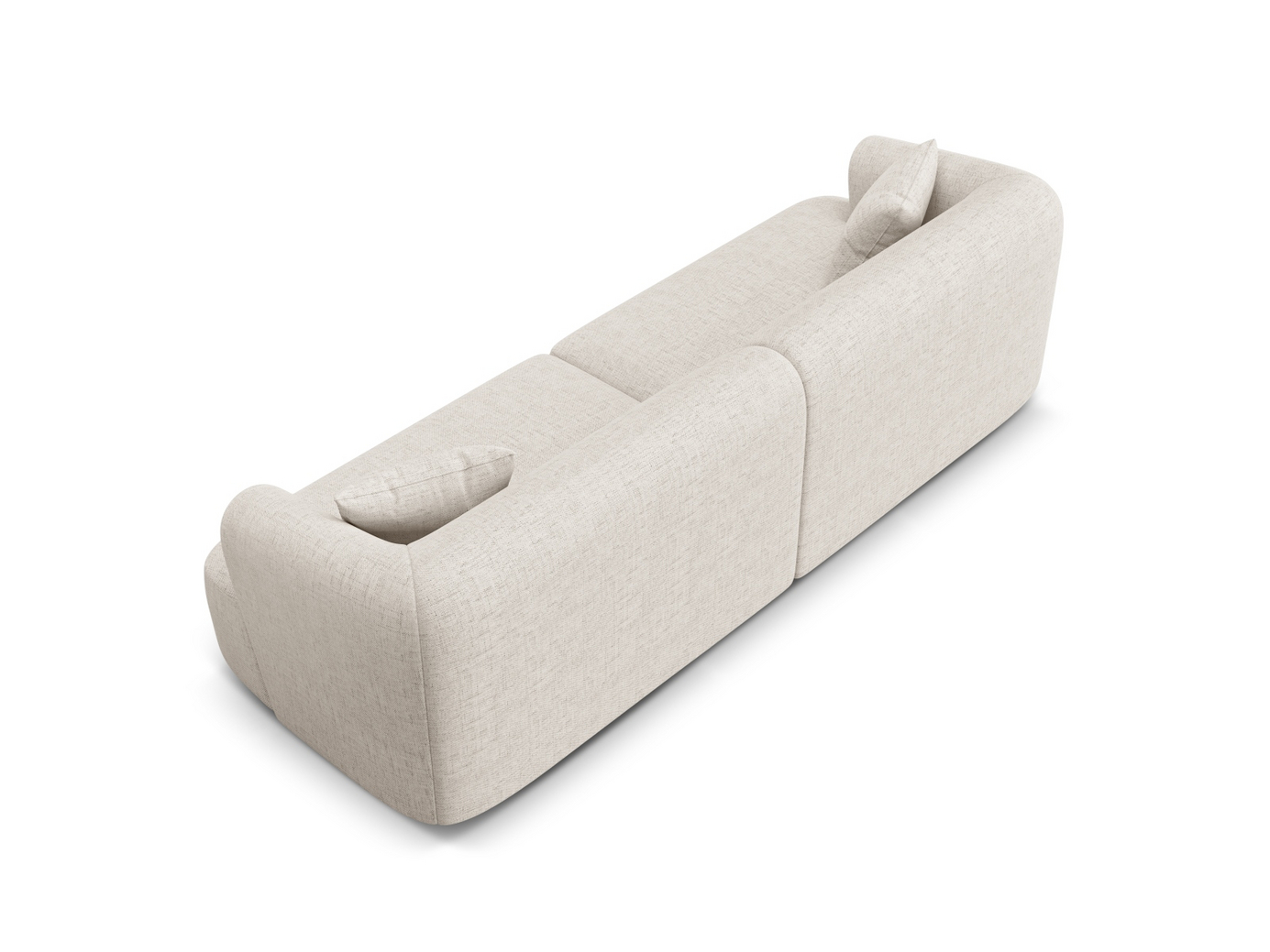 Cosmopolitan Design modulsofa, "Campi", 4-personers, 255 × 90 × 70 cm, Moly, sorte plastben