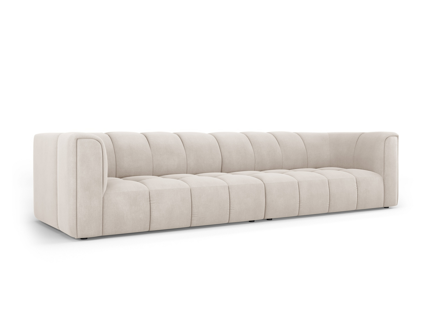 Cosmopolitan Design modulsofa, "Moritz", 4-personers, 286 × 96 × 70 cm, Rebel, sorte plastben