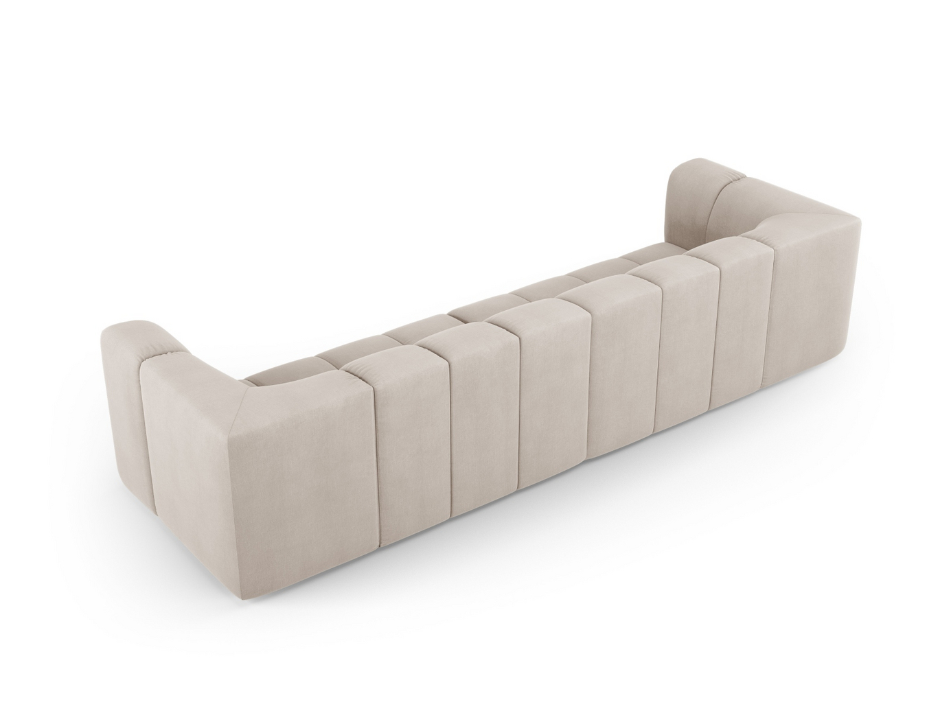 Cosmopolitan Design modulsofa, "Moritz", 4-personers, 286 × 96 × 70 cm, Rebel, sorte plastben