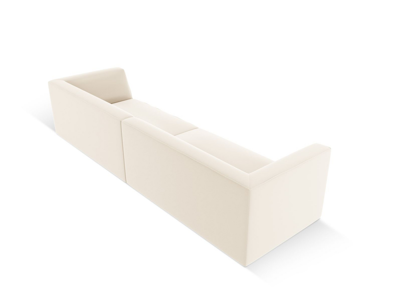 Cosmopolitan Design kunstlædermodulsofa, "Siena", 4-personers, 302 × 93 × 69 cm, Pacifico, sorte plastben