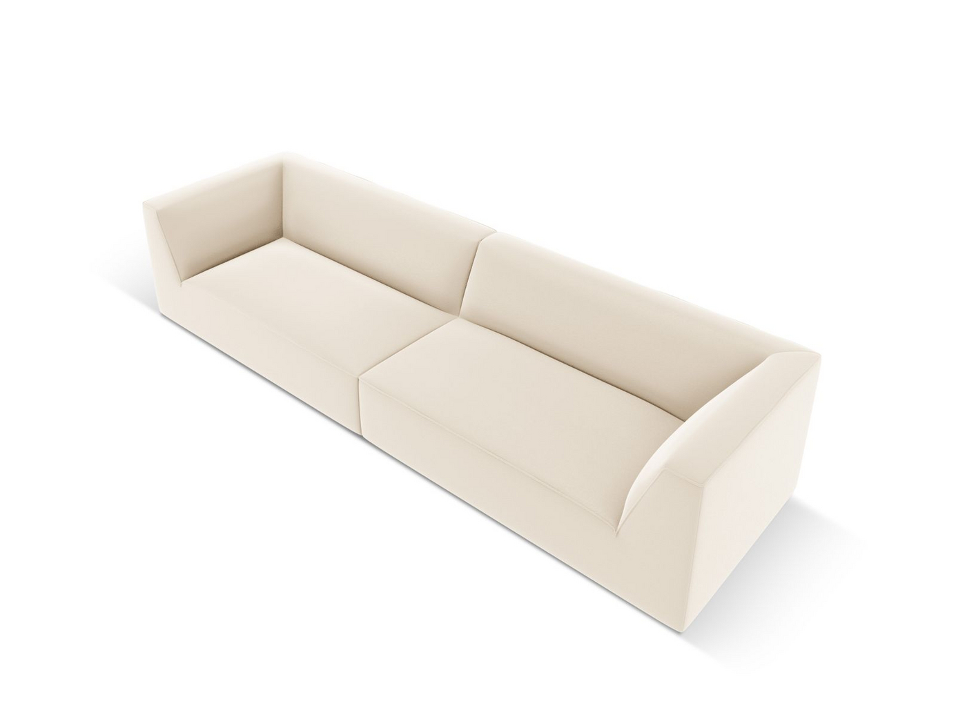 Cosmopolitan Design kunstlædermodulsofa, "Siena", 4-personers, 302 × 93 × 69 cm, Pacifico, sorte plastben