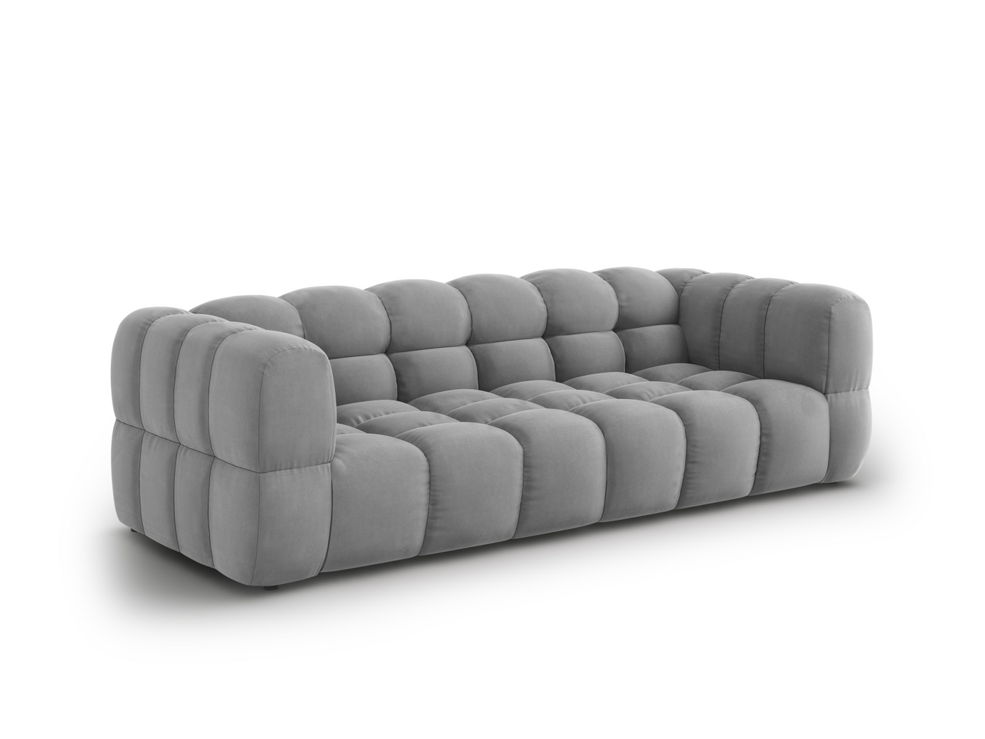 Cosmopolitan Design velourmodulsofa, "Sky", 4-personers, 244 × 102 × 70 cm, Casino, sorte plastben